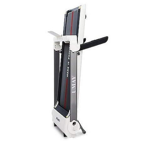 SUGIFT 2.0 HP Eiectric Folding Treadmill with 4 inch LCD Display & Pulse Monitor & SPAX APP Control & Bluetooth Speaker, White