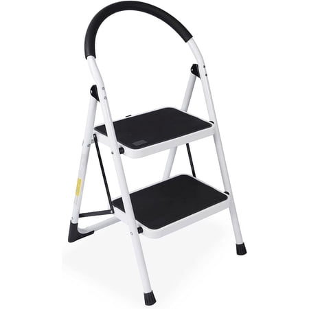 SUGIFT 2 Step Ladder Folding Step Stool with Anti-Slip Pedal Steel Ladder for Household, Kitchen and Office