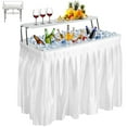 thumbnail image 1 of SUGIFT 2-Tier Ice Cooler Table, Chill Table with Skirt & Drain Hose, Self-Serving Beverage Cooling Bar, for Parties, Picnics, White, 1 of 8