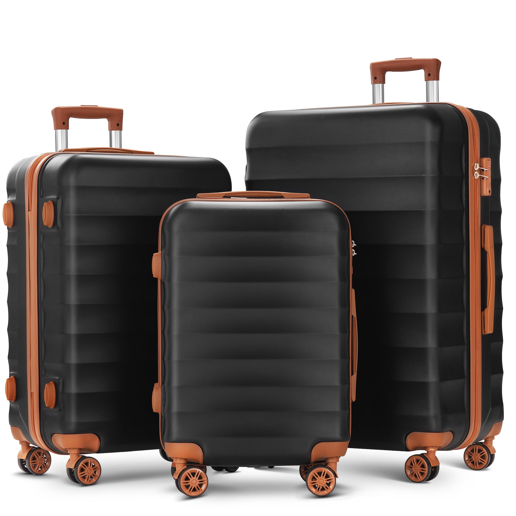 SUGIFT 3 Piece Expandable ABS Hardshell Luggage Sets Spinner Wheel