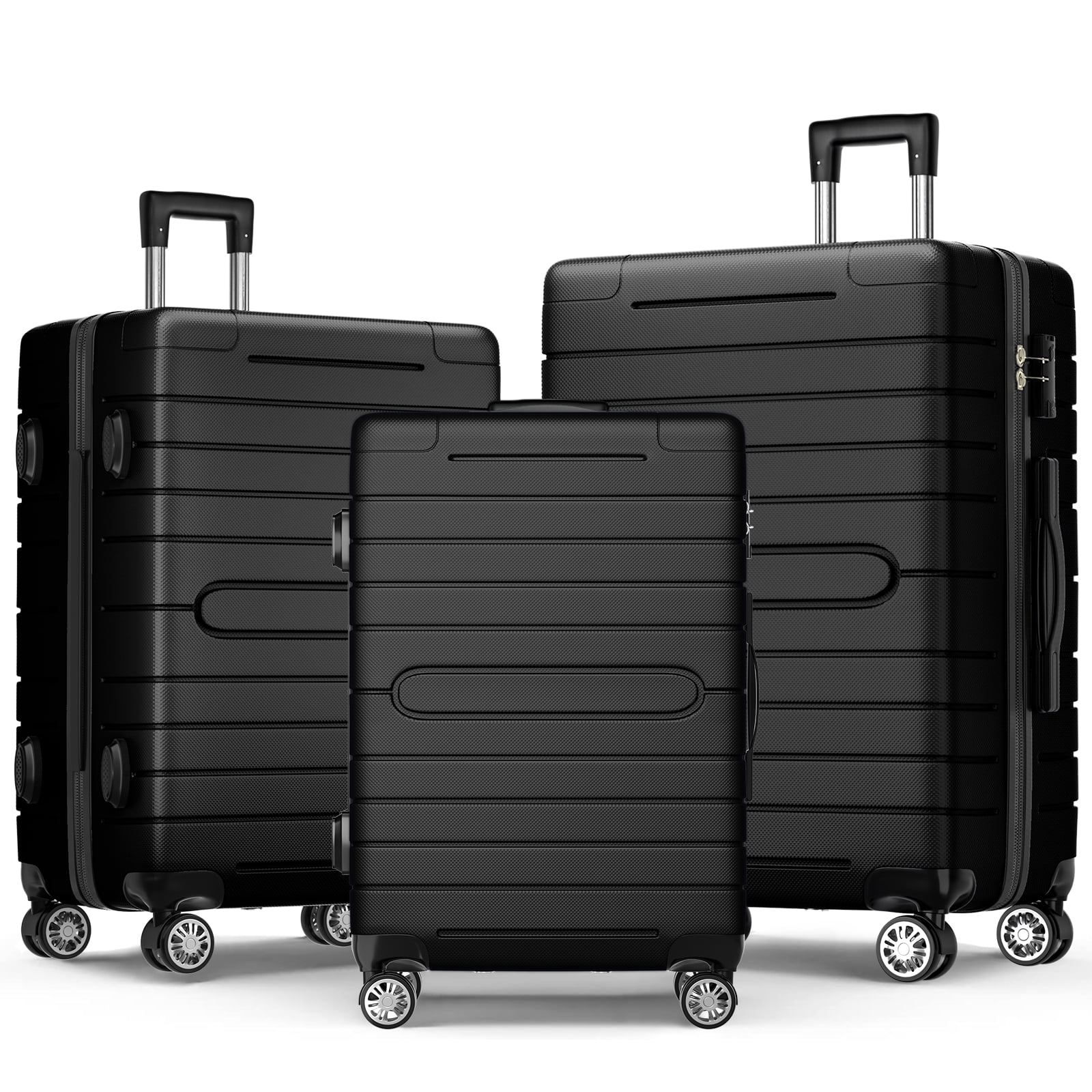 SUGIFT 3 Piece Luggage Set, Hardside Luggage Spinner Wheels Suitcase