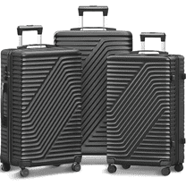 SUGIFT 3 Piece Suitcase Luggage Set with TSA Lock, Black