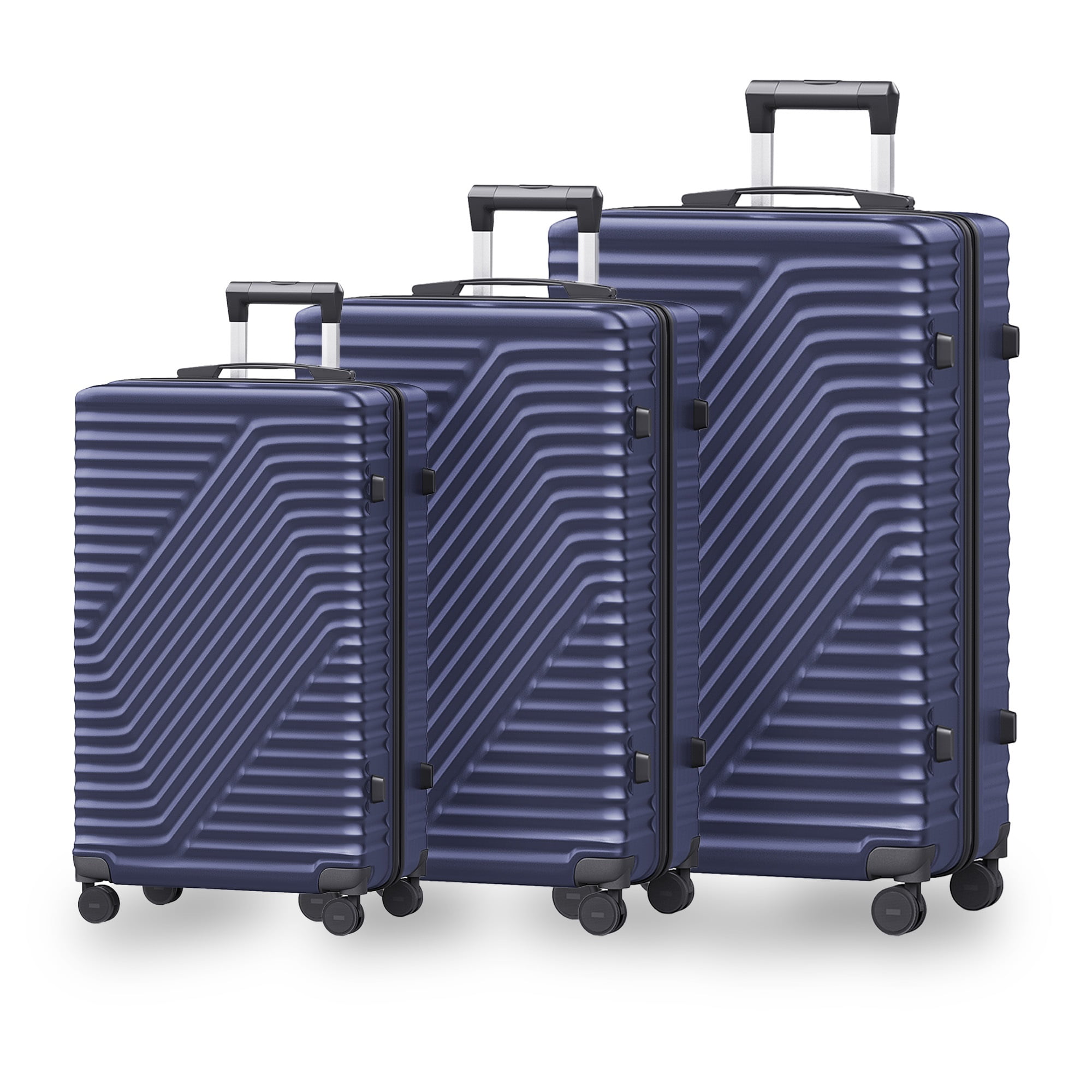 SUGIFT 3 Piece Suitcase Luggage Set with TSA Lock, Dark Blue - Walmart.com