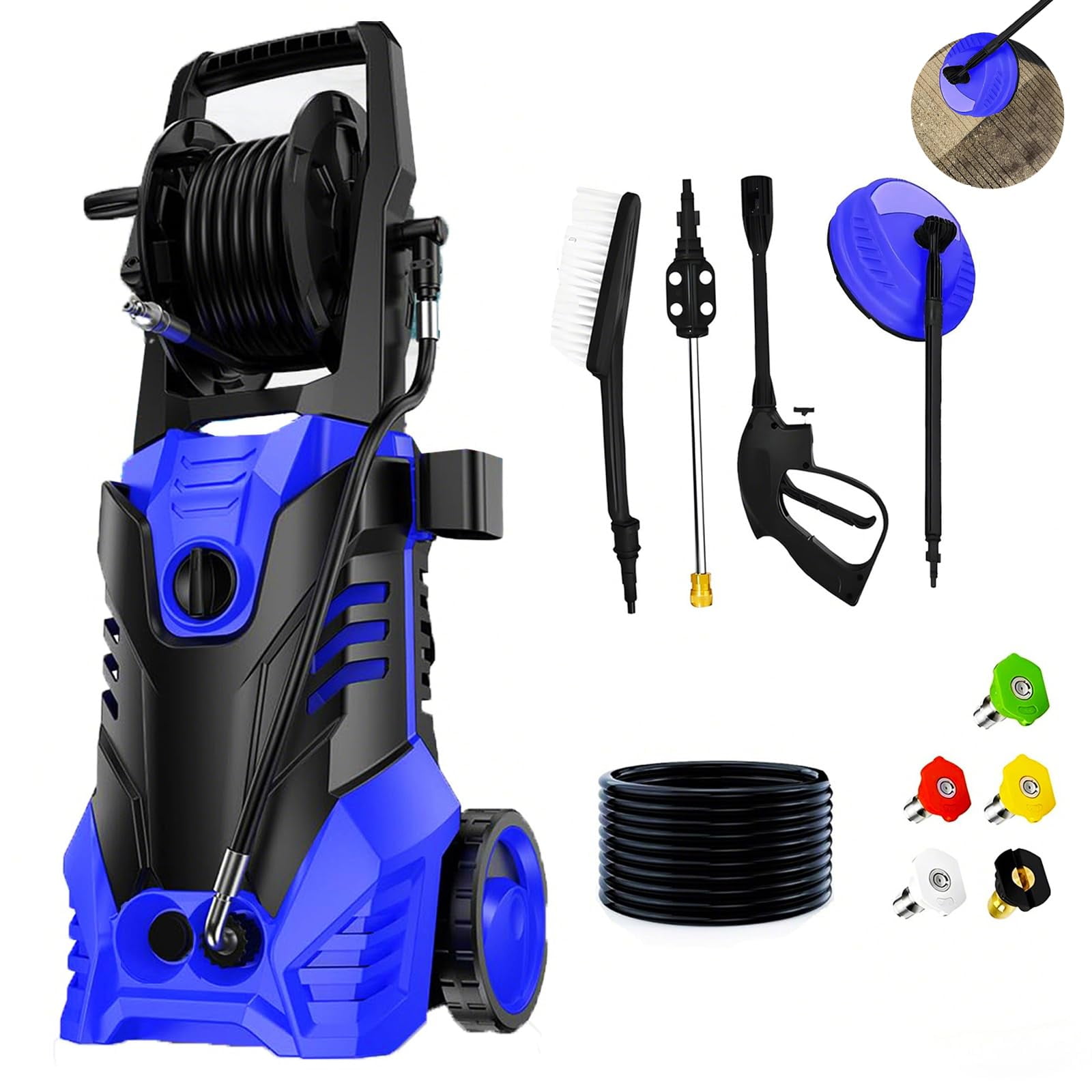 SUGIFT 3000PSI 2.0 GPM 110VElectric Pressure Washer with 5 Quick Spray Nozzle, Blue