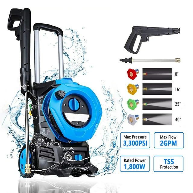 SUGIFT 3300 PSI Electric Pressure Washer with 4 Nozzles for Cars Homes