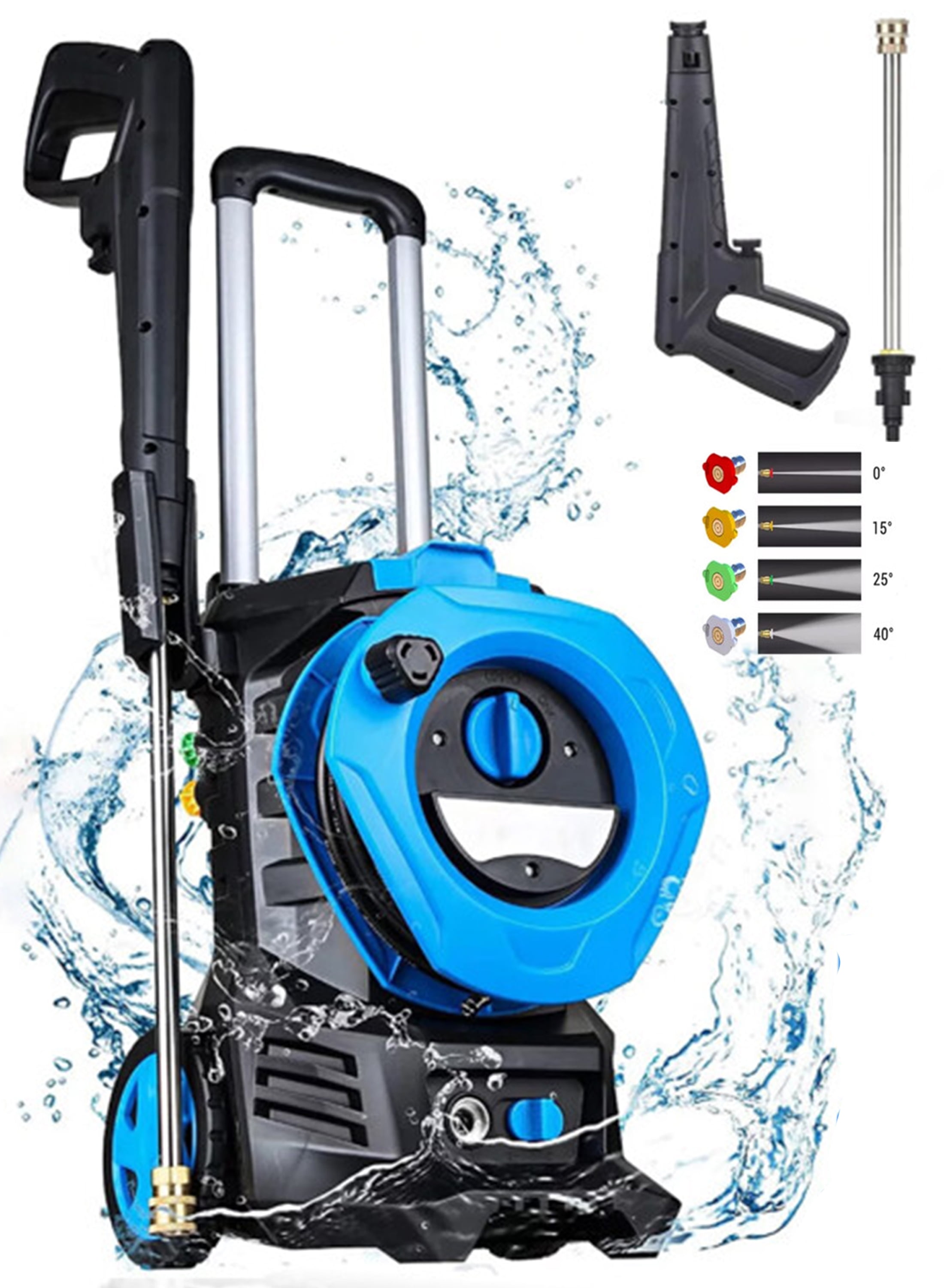 SUGIFT 3300 PSI Electric Pressure Washer with 4 Nozzles for Cars Homes Driveways Patios, Blue