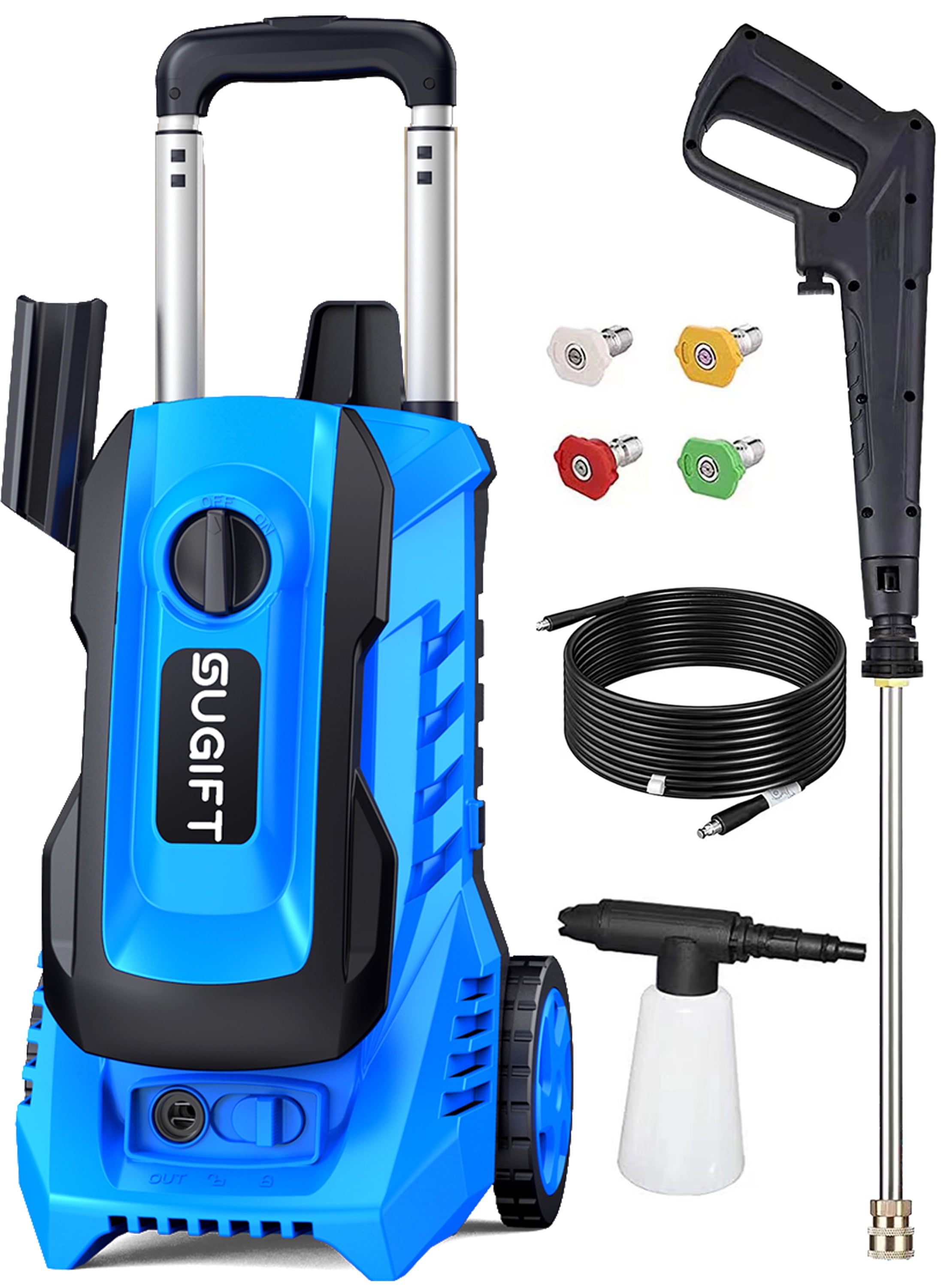 SUGIFT Electric Pressure Washer 4800PSI Max 3.2GPM Power Washer Wash Machine Electric Powered with Foam Cannon for Car