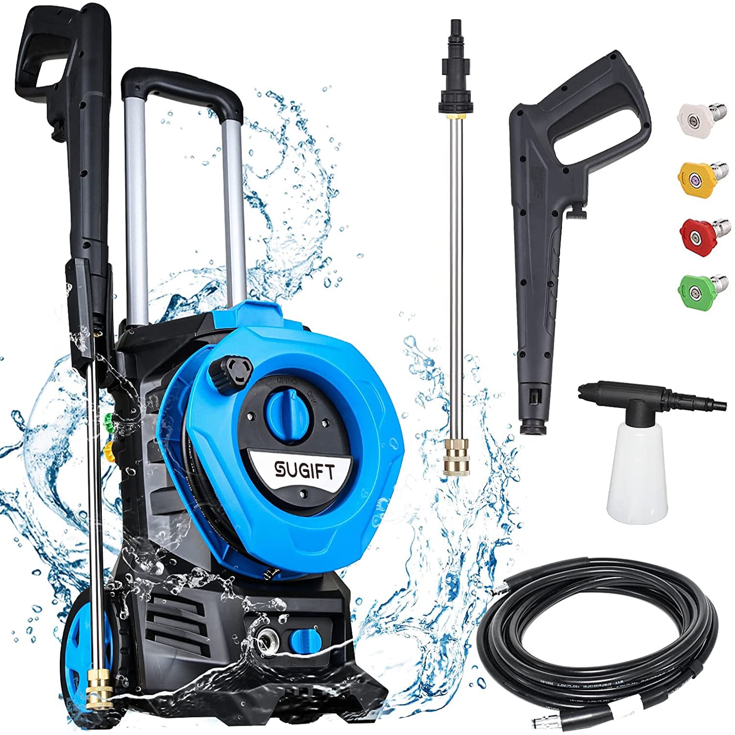 Electric Pressure Washer,2000 PSI,Max.1.76 GPM Power Washer w/ 30 ft Hose