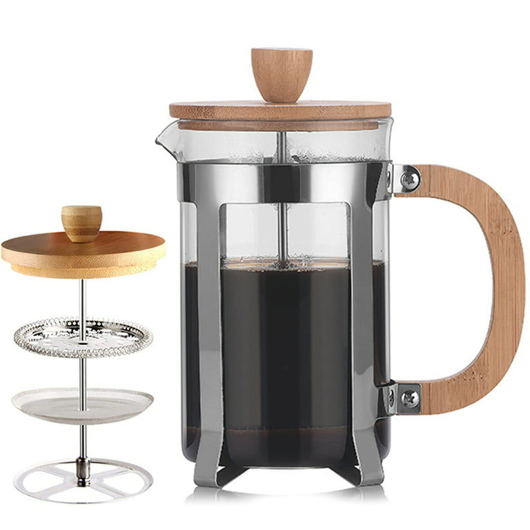 MELBOURNE Bamboo & Glass French Press Coffee Maker