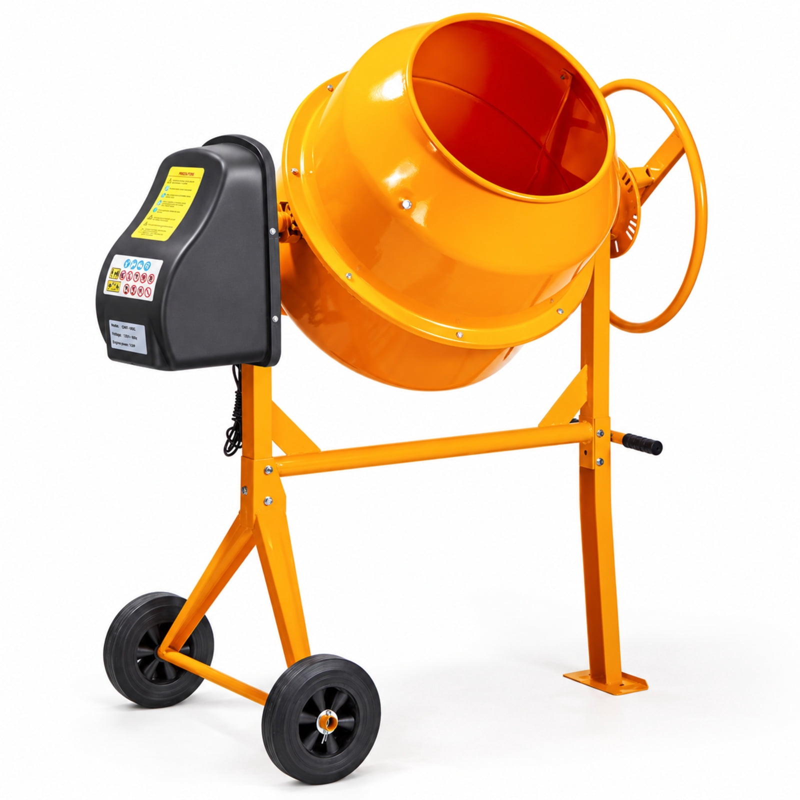 SUGIFT 4.2 Cu Ft Portable Electric Concrete Cement Mixer with Wheels and Stand