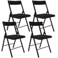 thumbnail image 1 of SUGIFT 4 Packs Folding Chairs with Padded Seats,Metal Frame with Velvet Fabric Seat for Indoor Outdoor (Black), 1 of 7