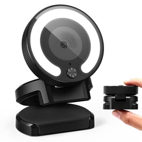 SUGIFT 4K Webcam with Ring Light and Autofocus, 1080p 30FPS Dual Mic USB Webcam for PC
