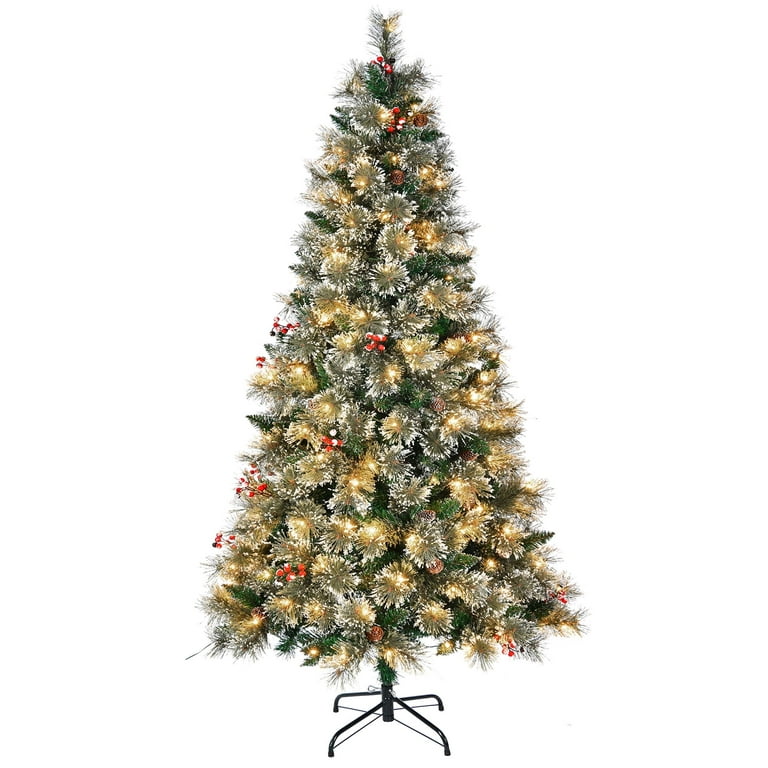 SUGIFT 6ft Artificial Frosted Christmas Tree, Premium Holiday Pine Branches  with 1000 Tips & 250 Warm-White/Muliti-Color Lights - On Sale - Bed Bath &  Beyond - 39108780