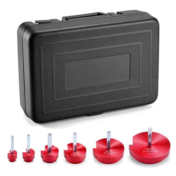 SUGIFT 6 Piece Hand Reamer Tool Set Bridge Reamers Precision Reaming Kit for Metalworking and DIY Repair 0.75 to 4 Inch, Red