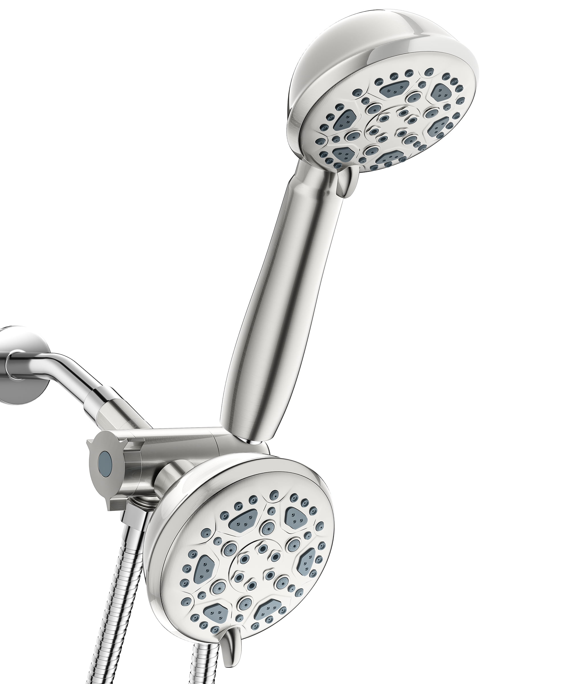 SUGIFT 6-Setting Dual Shower Head Combo with Handheld and Fixed Shower, High Pressure Water Flow, Adjustable Settings, Chrome