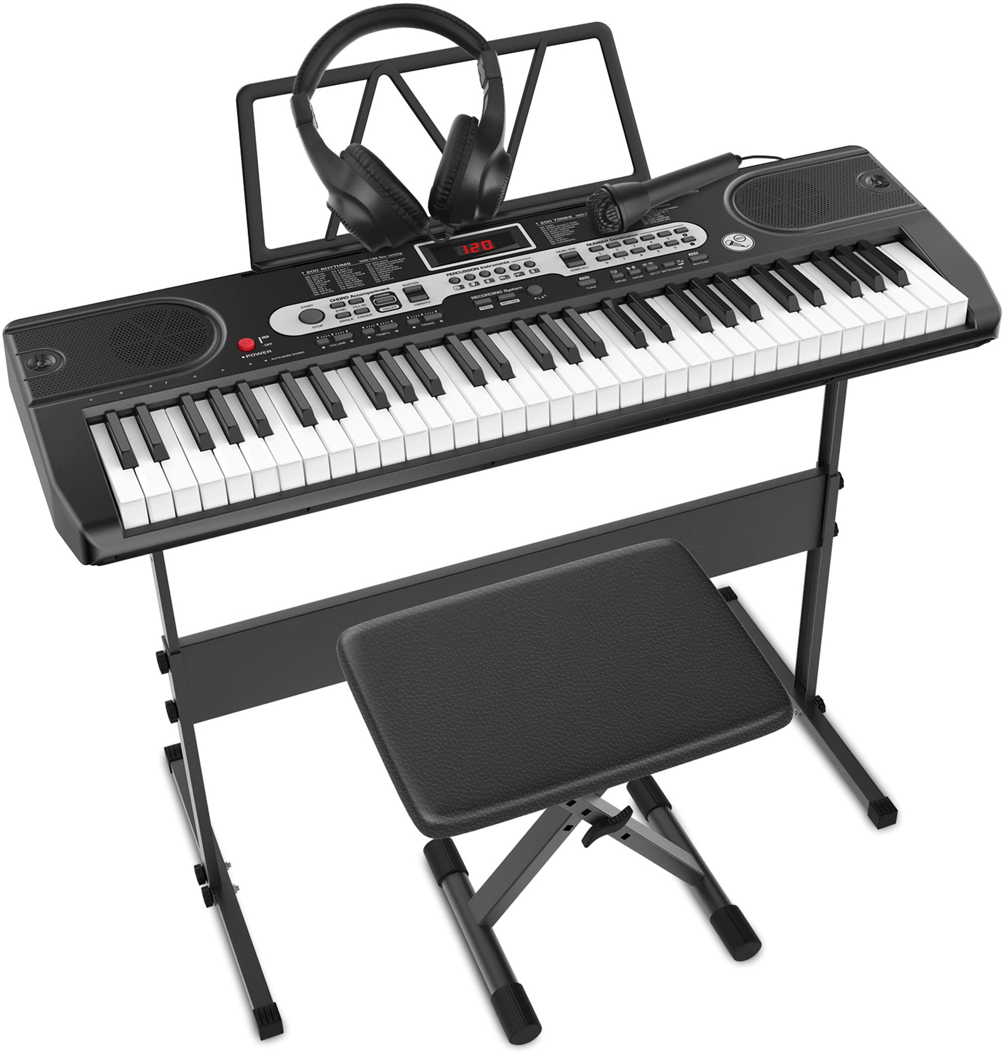 SUGIFT 61-Key Electric Keyboard Piano Beginners Piano Keyboard with LCD Display and 3 Learning Modes