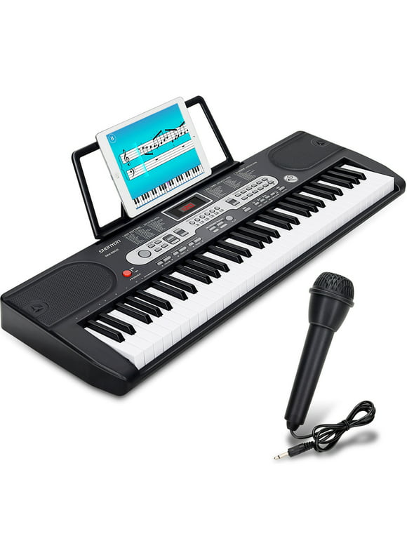 SUGIFT 61 Key Portable Electric Piano Keyboard with Microphone