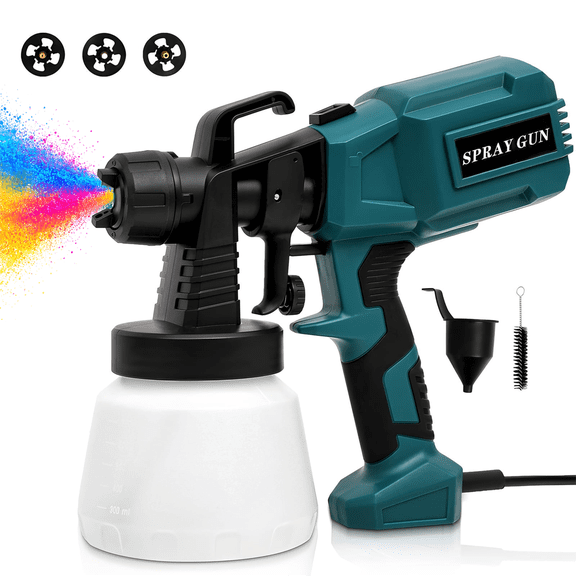 SUGIFT 800W HVLP Paint Sprayer, Electric Spray Gun with 1000ml Container, 4 Nozzles & 3 Spray Patterns for Furniture, Cabinets, Fence, Walls Ideal for Home DIY Projects