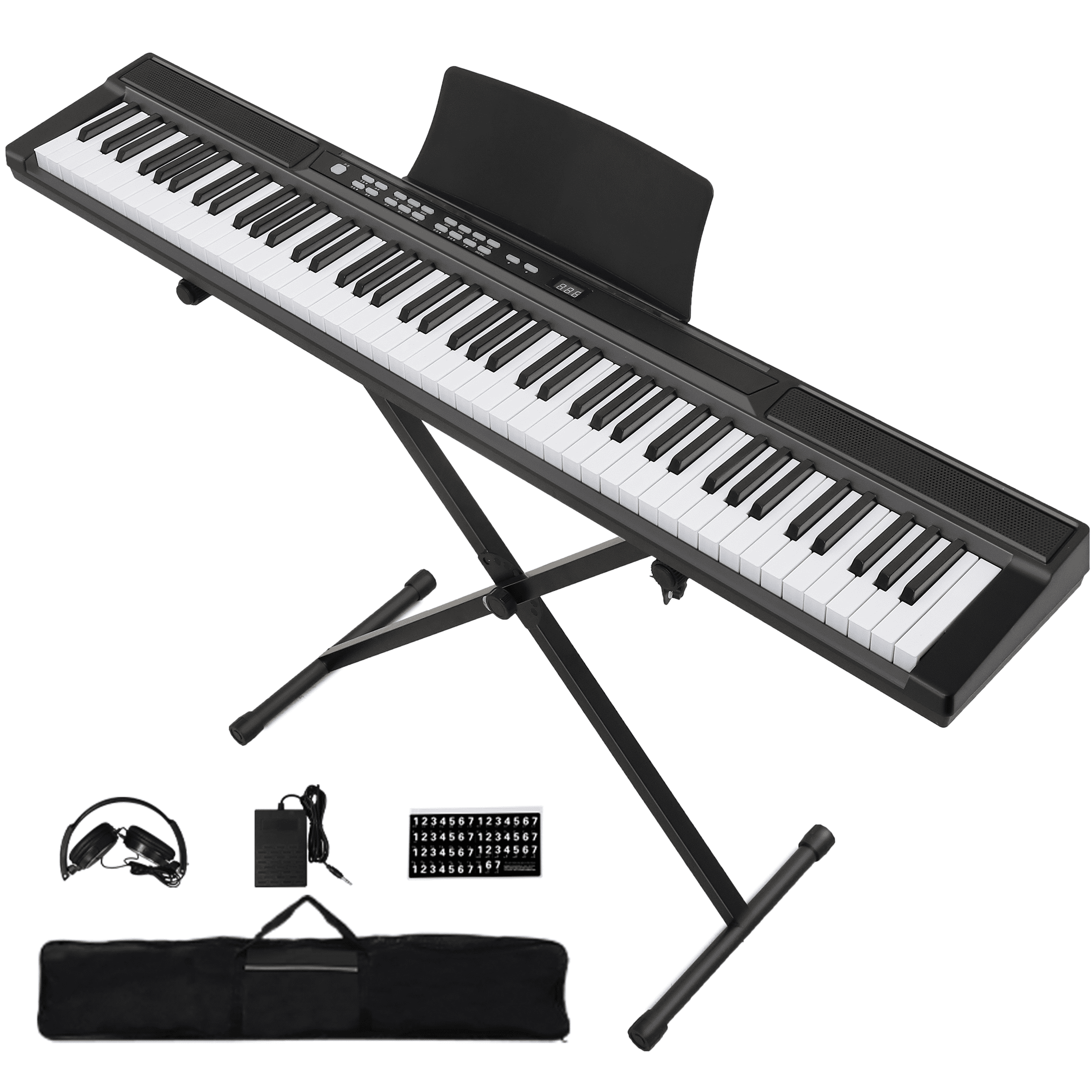 SUGIFT 88 Key Digital Piano Keyboard Semi-Weighted Piano Keyboard 88 Keys with Bluetooth, Piano Pedal, Stand, Carrying Case, and Headphones