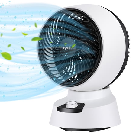 SUGIFT 9 Inch Air Circulator Fan Desktop Fan with 3 Speeds,Gray