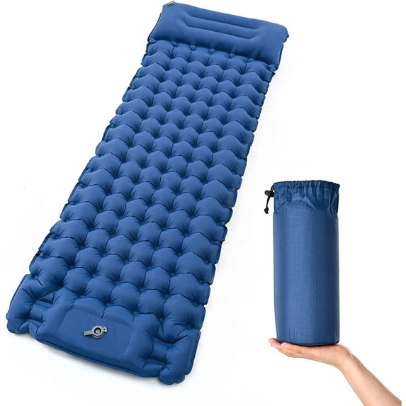 SUGIFT Camping Sleeping Pad, Inflatable Sleeping Mat with Pillow, Compact Camping Air Mattress