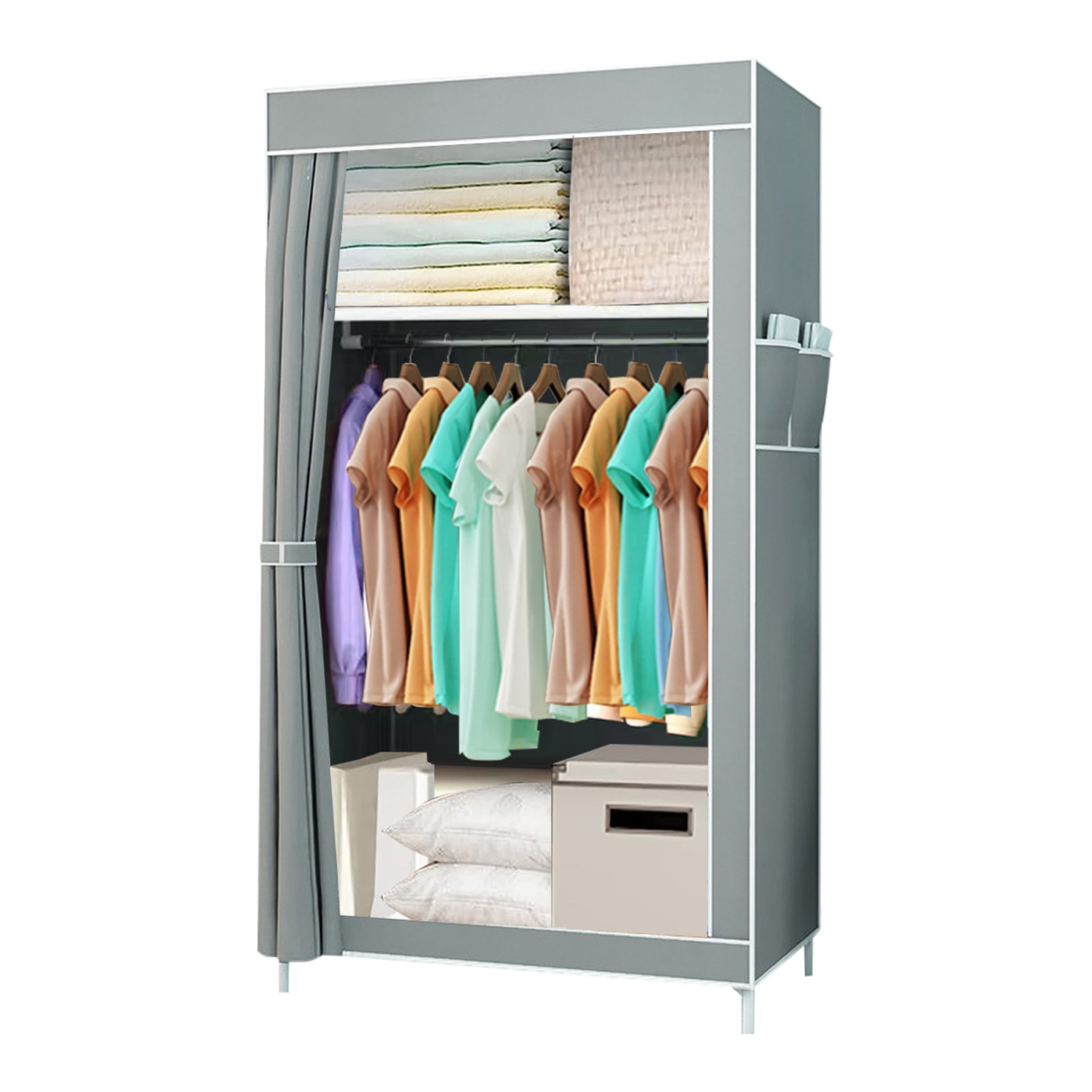 SUGIFT Closet Wardrobe, Portable Closet for Bedroom, Gray - Walmart.com