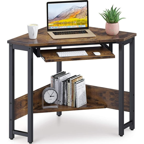 SUGIFT Corner Computer Desk Laptop Writing Table Wood Workstation Home Office Furniture