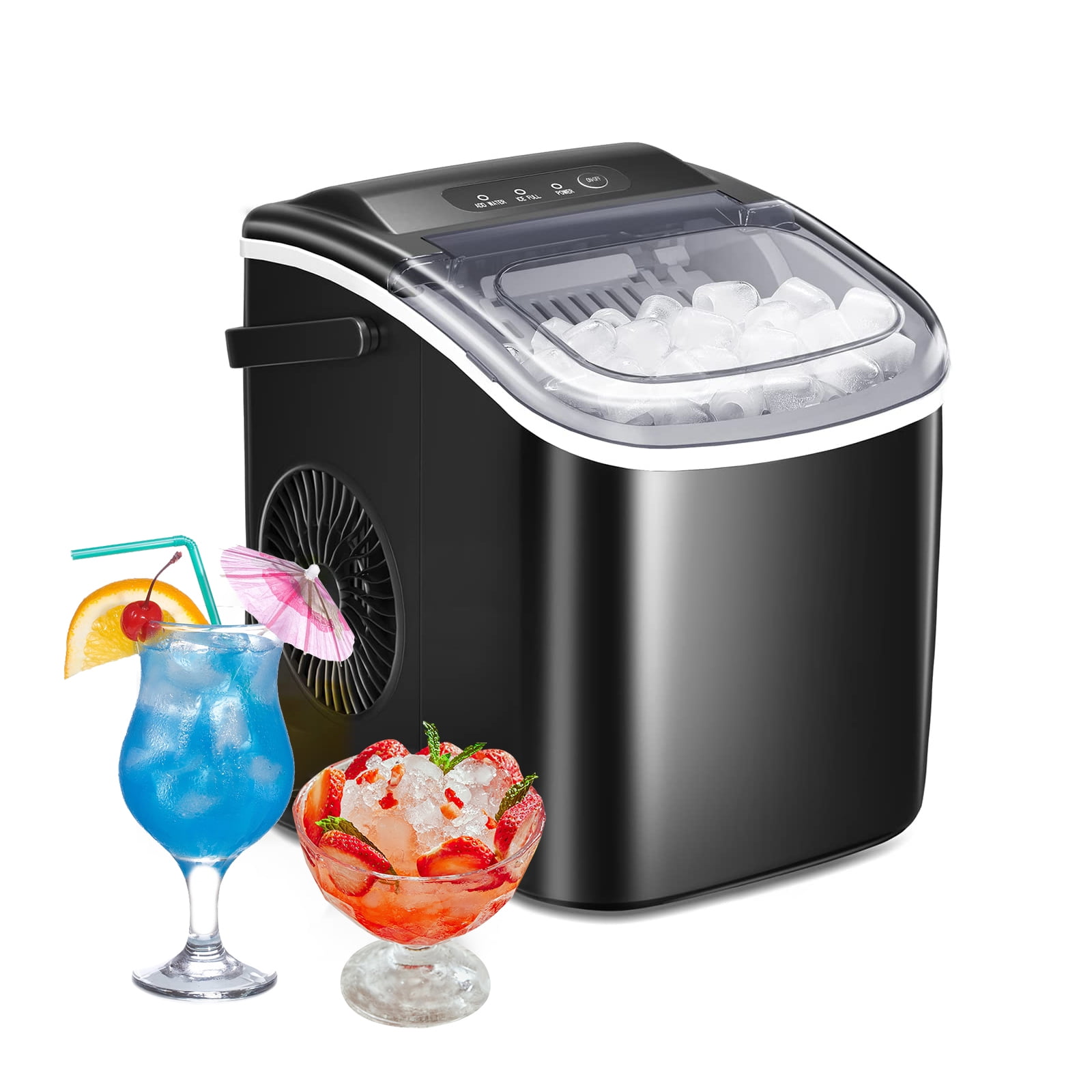 SUGIFT Countertop Ice Maker Machine, Electric Ice Maker with Scoop and  Basket , Black