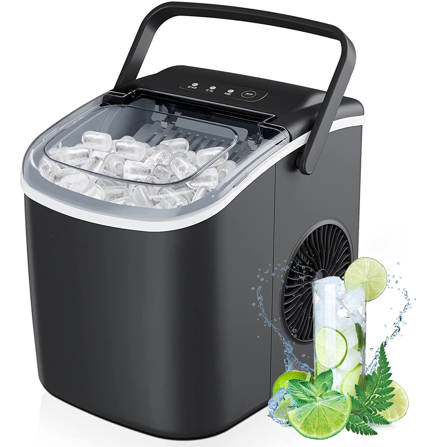 SUGIFT Countertop Ice Maker Portable Ice Machine with Handle for Home  Kitchen Bar Party, Black