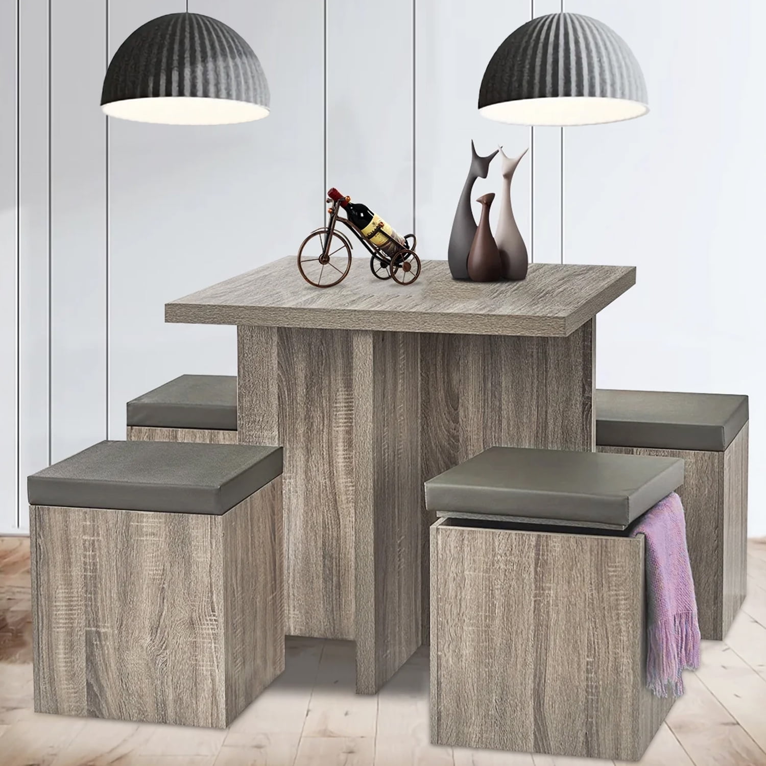 SUGIFT Dining Table Set for 4, 31in Kitchen Table and Chairs