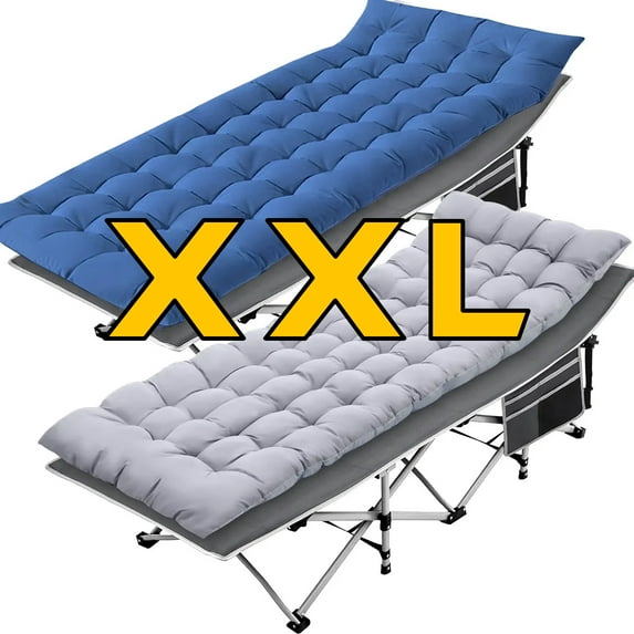 SUGIFT 2 Pack 32in Folding Camping Cot XXL Adult widen Folding Bad for Portable Folding Bed with Mattress and Carry Bag