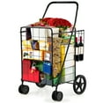 thumbnail image 1 of SUGIFT Folding Shopping Cart with Swivel Wheels Jumbo Basket for Grocery Laundry Travel, Black, 1 of 6