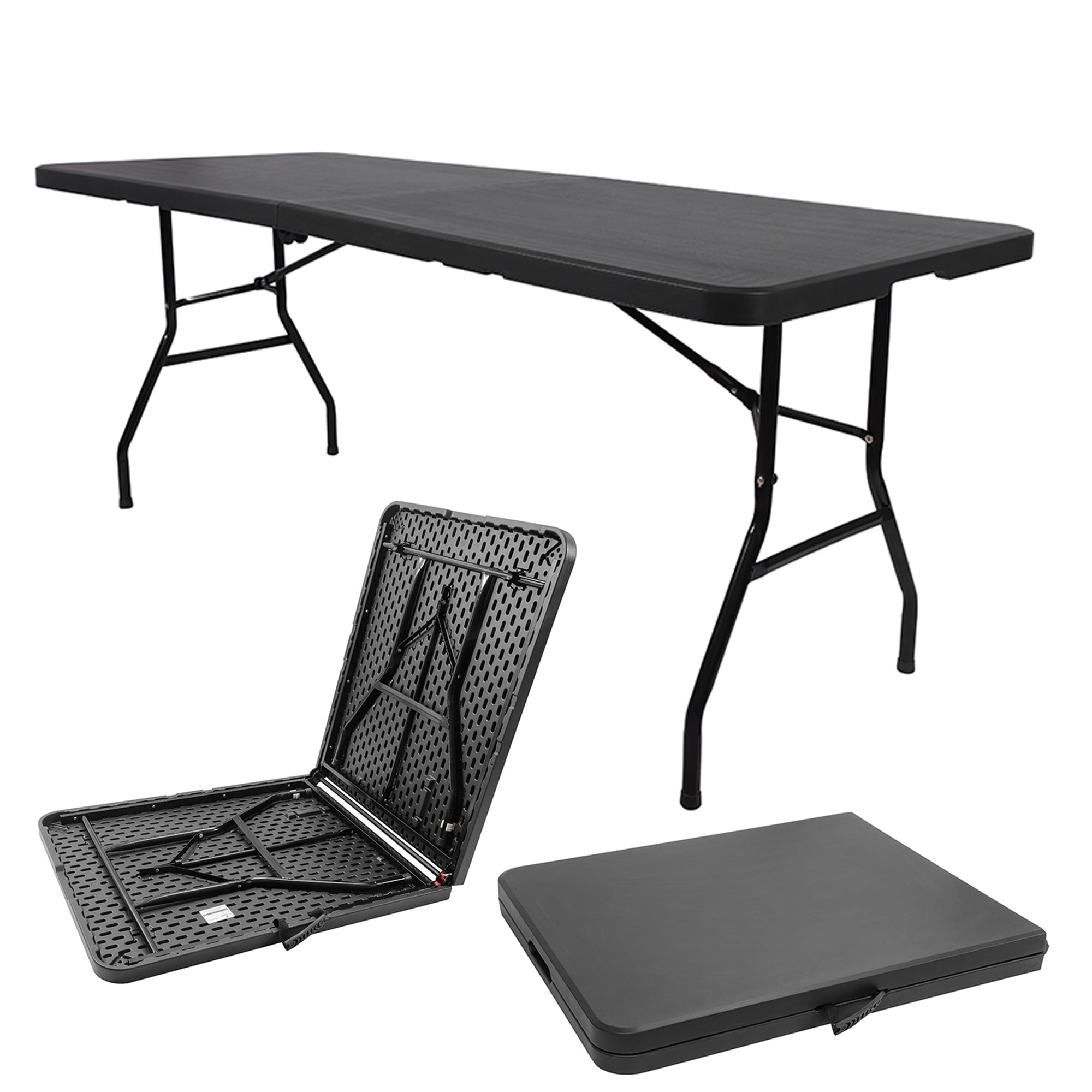 SUGIFT Folding Table 6ft Portable Heavy Duty Plastic Foldable Table for  Indoor Outdoor Use (Black)