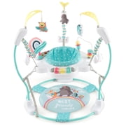 SUGIFT Height Adjustable Bouncer Activity Center Saucer with 360 Degree Rotating Seat, Interactive Toys, Music Tray and Removable Foot Pad for Nursery Play, Blue