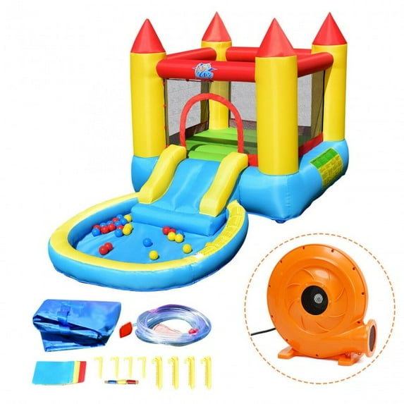 SUGIFT Inflatable Bounce House,Kids Pool Slide with 580w Blower