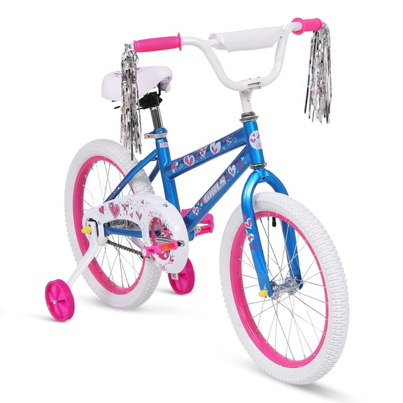 SUGIFT 18-inch Kids Bike with Training Wheels for Girls Ages 6-12 Years, Blue