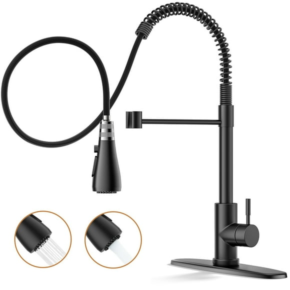 SUGIFT Kitchen Faucet with Pull Down Sprayer, Commercial Industrial Sink Faucets, Single Handle Black