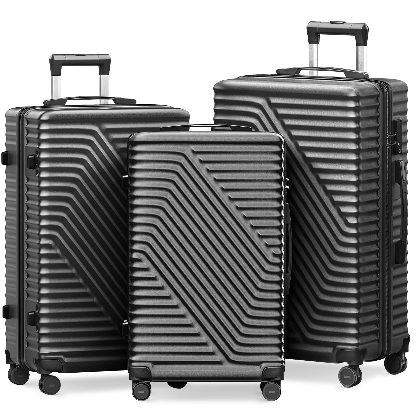 お買い得 ソリッドステーク セット +α 24本セット バリスティクスケース付 SUGIFT Luggage Sets 3 Piece Suitcase Set with TSA Lock 360°Spinner