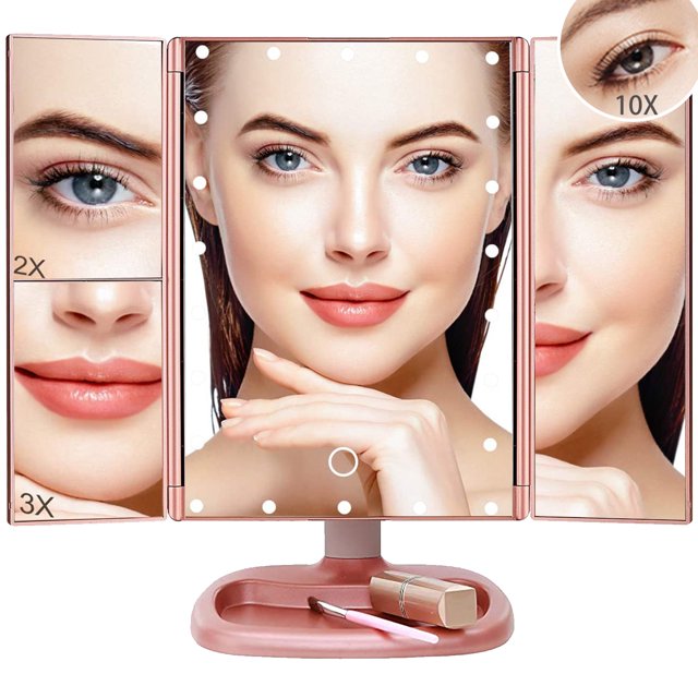 SUGIFT Makeup Mirror Vanity Mirror with 22 LED Lights, 1x 2X 3X 10X