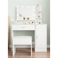 thumbnail image 1 of SUGIFT Makeup Vanity with Mirror Modern Bedroom Makeup Table Set Vanity Desk (White), 1 of 8