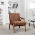 thumbnail image 1 of SUGIFT Mid-Century Modern Chair, Living Room Chair with Solid Wood Frame, Accent Chair Extra-Thick Backrest, 1 of 5