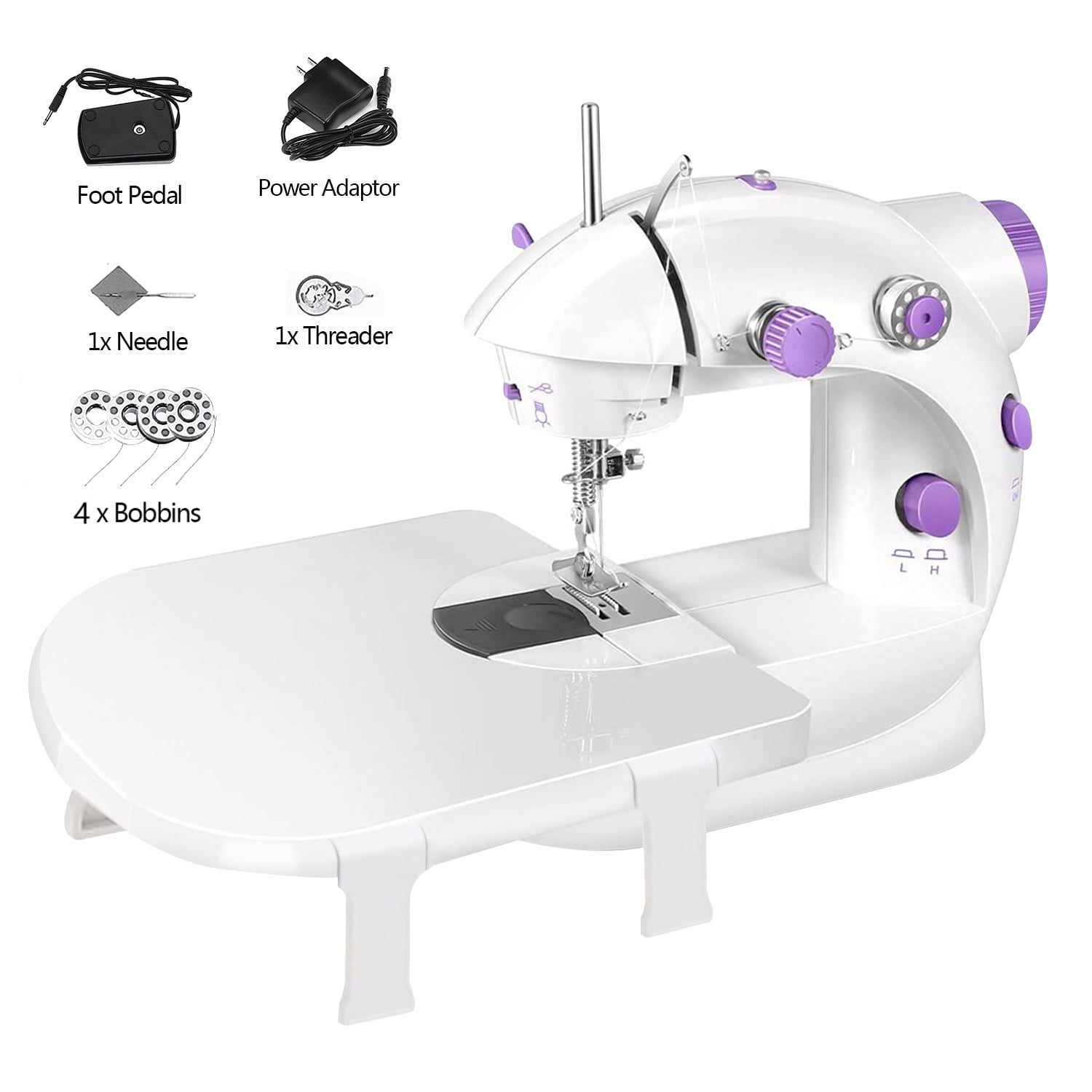 SUGIFT Mini Sewing Machine for Beginners, Portable with Extension Table 