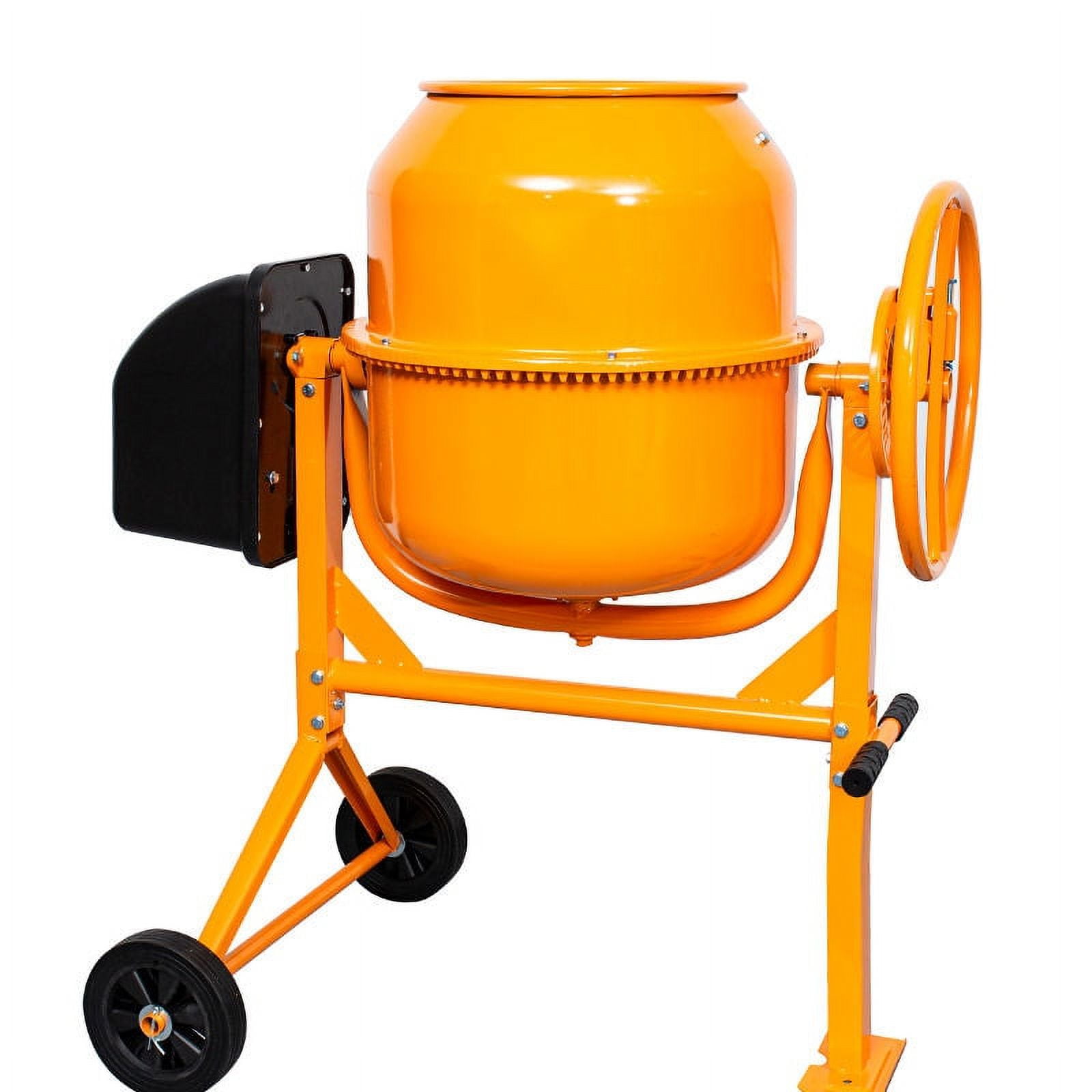 Orange Cement Mixer 5 Cu. ft. Electric Concrete Mixer Machine 650 Watt AC Motor Portable Pow