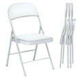 thumbnail image 1 of SUGIFT Padded Seat and Metal Back Folding Chair, White, 4 Pack, 1 of 7