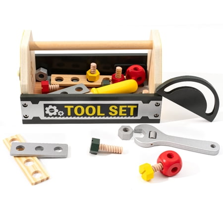 SUGIFT Play Tool box Kids Workbench Tools for Toddlers Boys Girls,22 pcs