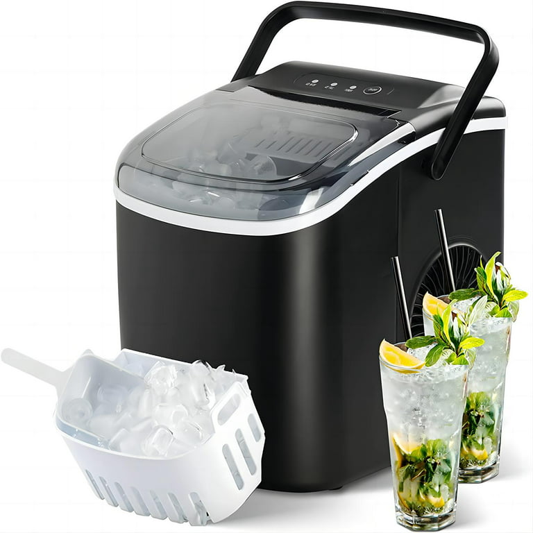 Portable Countertop Ice Maker Machine - Zvoutte Self-Cleaning Countertop  Ice Makers with Ice Scoop and Basket, Black - AliExpress