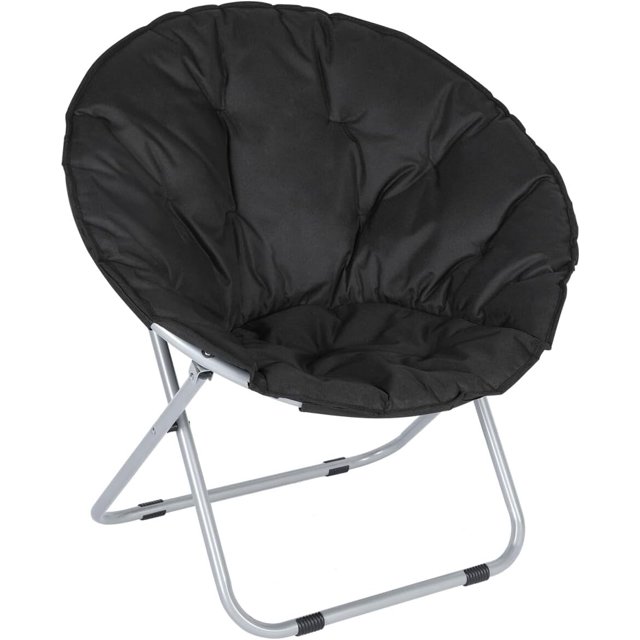 SUGIFT Saucer Chair 31.5 inch Folding Chair, Black