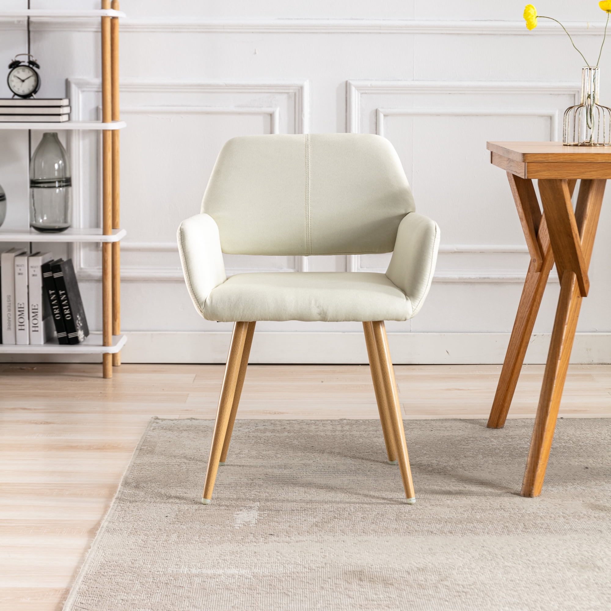 SUGIFT Small Modern Living Dining Room Accent Chairs Fabric Mid-Century ...