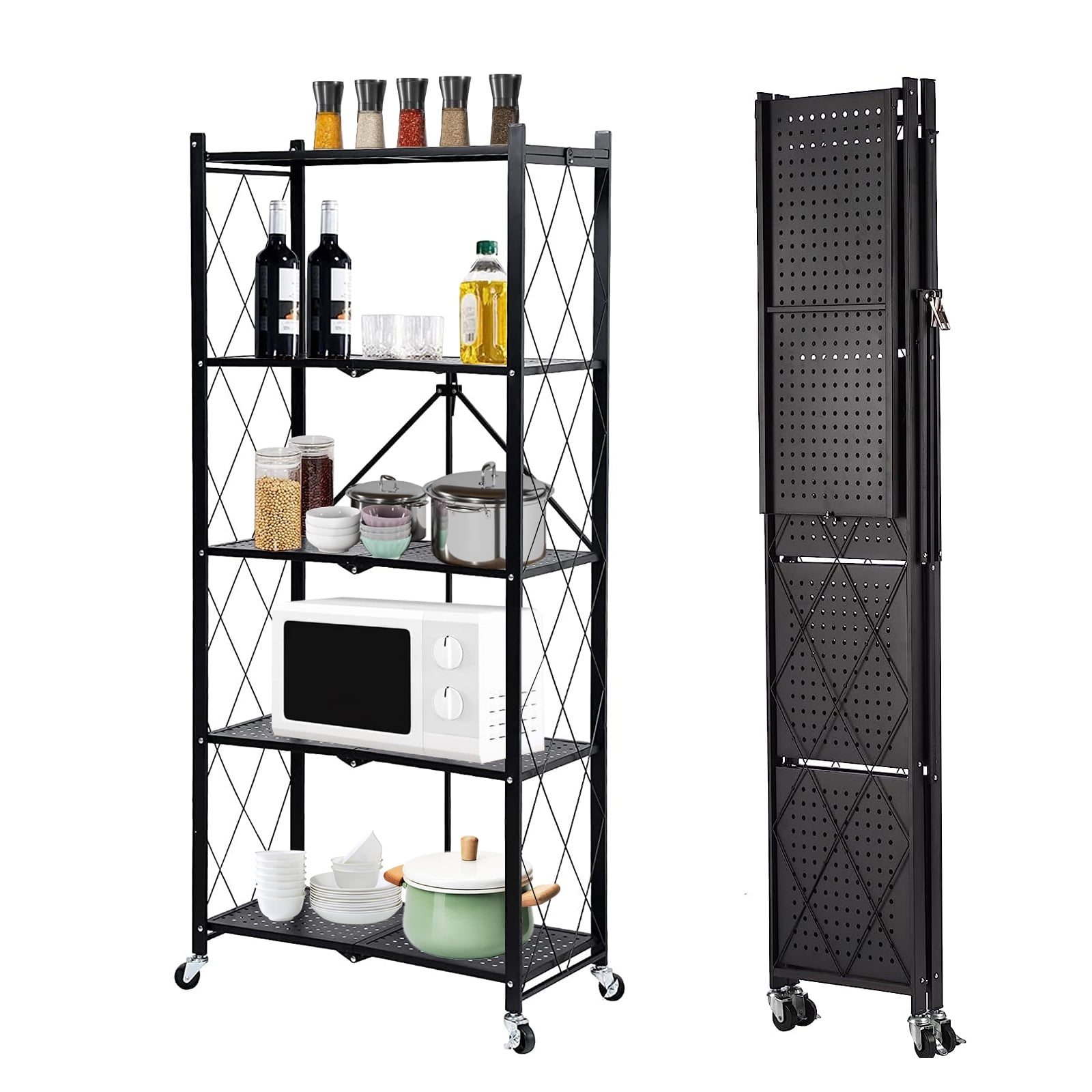 https://i5.walmartimages.com/seo/SUGIFT-Storage-Shelves-5-Tier-Foldable-Metal-Garage-Shelf-with-Wheels-Kitchen-Shelf-with-3-Hooks-Black_22329dee-5a93-423d-9387-edfcb43e0bc1.6d99259c4dd8c4ab691d6a9c006f12d6.jpeg