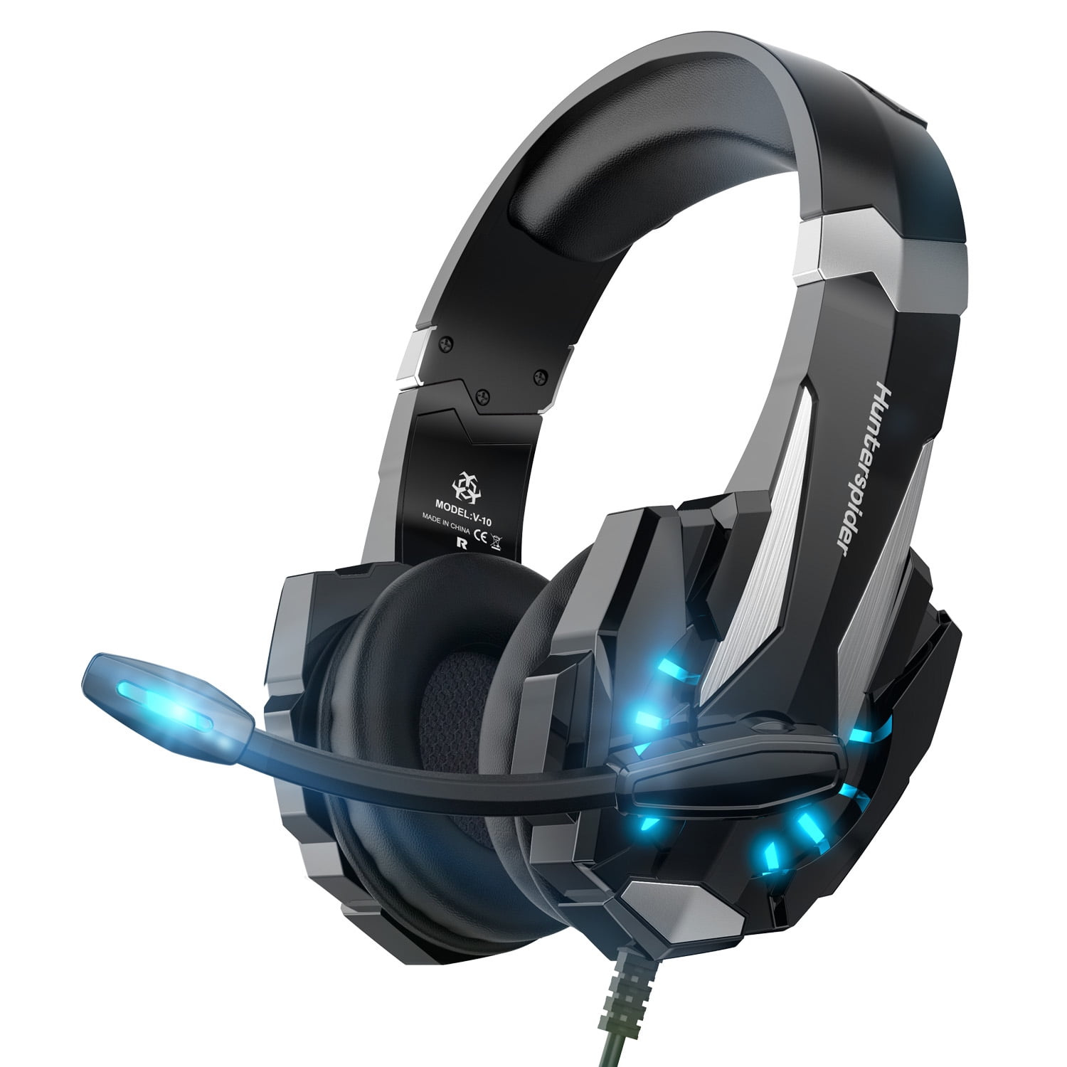 Gaming Headset PS4 Headset, Xbox Headset with 7.1 Surround Sound, Gaming  Headphones with Noise Cancelling Mic RGB Light Memory Earmuffs for PC, PS5